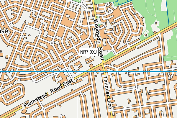 NR7 9XJ map - OS VectorMap District (Ordnance Survey)