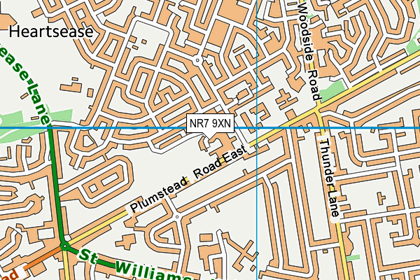 NR7 9XN map - OS VectorMap District (Ordnance Survey)