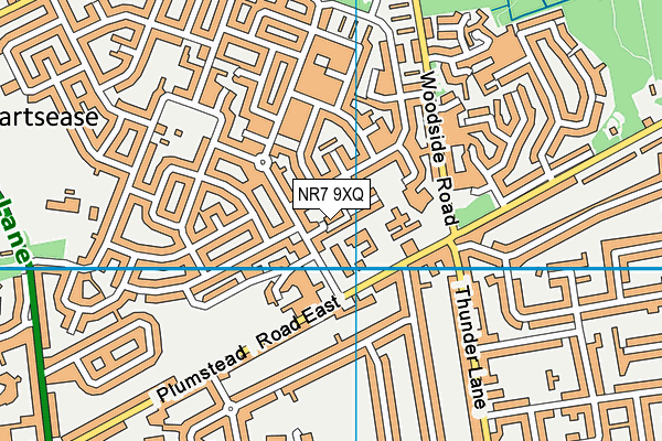 NR7 9XQ map - OS VectorMap District (Ordnance Survey)