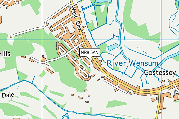 NR8 5AN map - OS VectorMap District (Ordnance Survey)