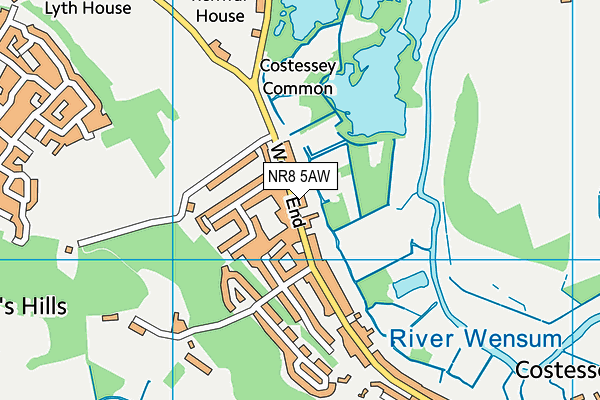 NR8 5AW map - OS VectorMap District (Ordnance Survey)