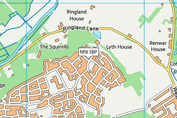 Queen's Hills Community Centre map (NR8 5BP) - OS VectorMap District (Ordnance Survey)