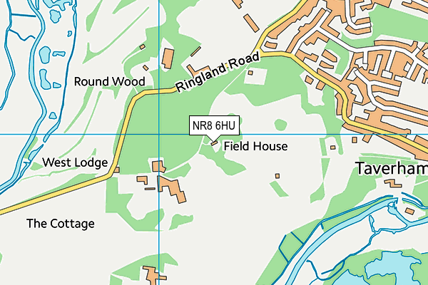 Taverham Hall Preparatory School map (NR8 6HU) - OS VectorMap District (Ordnance Survey)