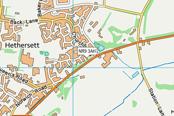 NR9 3AH map - OS VectorMap District (Ordnance Survey)