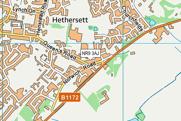 NR9 3AJ map - OS VectorMap District (Ordnance Survey)