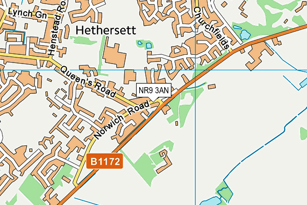 NR9 3AN map - OS VectorMap District (Ordnance Survey)