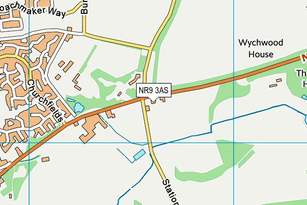 NR9 3AS map - OS VectorMap District (Ordnance Survey)