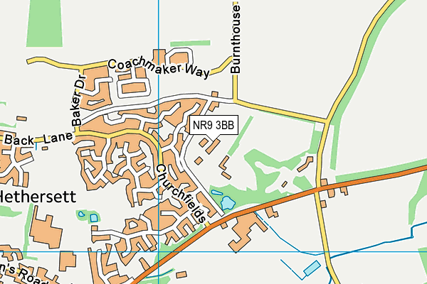 NR9 3BB map - OS VectorMap District (Ordnance Survey)