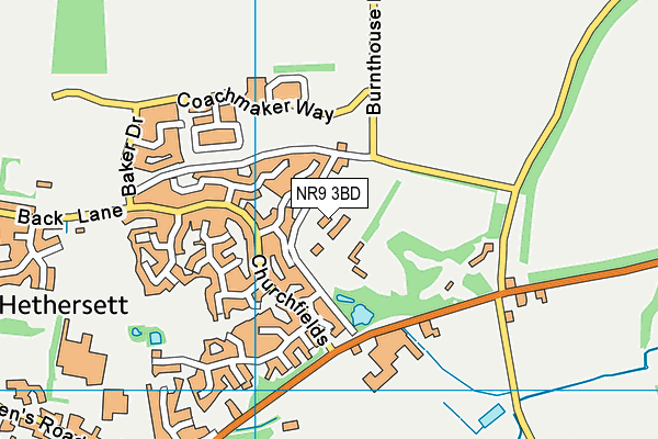 NR9 3BD map - OS VectorMap District (Ordnance Survey)
