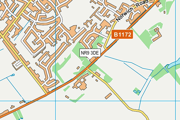 NR9 3DE map - OS VectorMap District (Ordnance Survey)