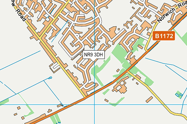 NR9 3DH map - OS VectorMap District (Ordnance Survey)