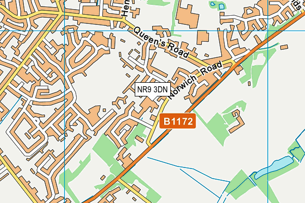 NR9 3DN map - OS VectorMap District (Ordnance Survey)