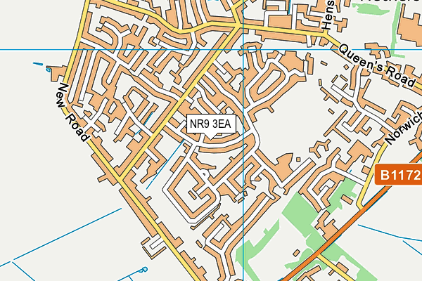 NR9 3EA map - OS VectorMap District (Ordnance Survey)