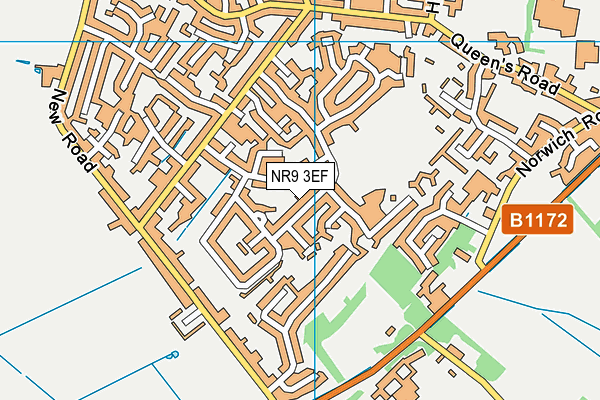 NR9 3EF map - OS VectorMap District (Ordnance Survey)