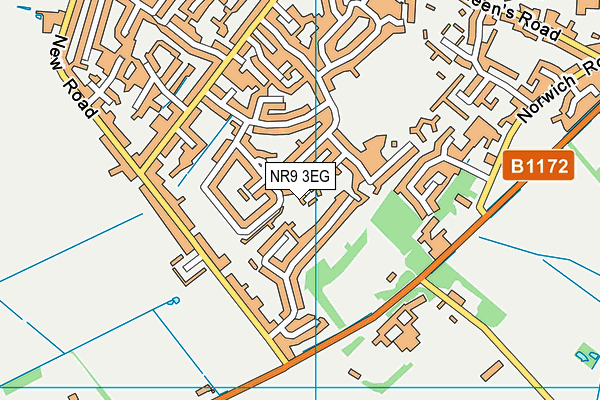 NR9 3EG map - OS VectorMap District (Ordnance Survey)
