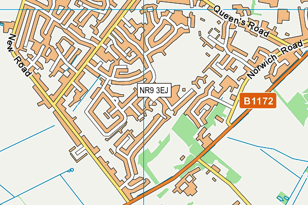 NR9 3EJ map - OS VectorMap District (Ordnance Survey)