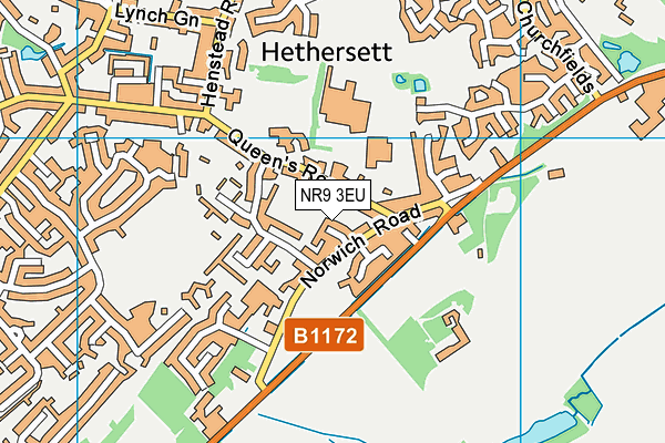 NR9 3EU map - OS VectorMap District (Ordnance Survey)