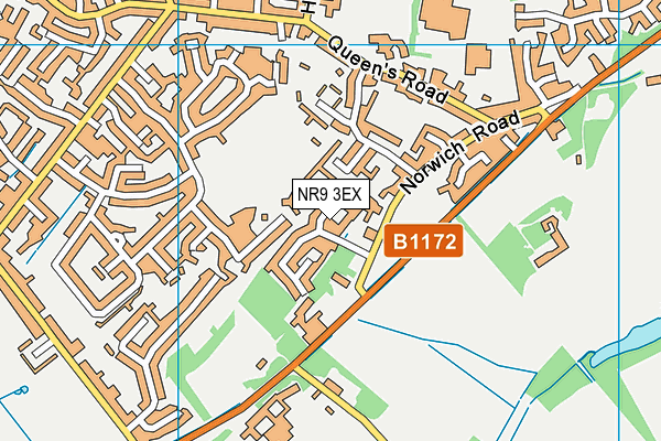 NR9 3EX map - OS VectorMap District (Ordnance Survey)