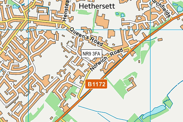 NR9 3FA map - OS VectorMap District (Ordnance Survey)