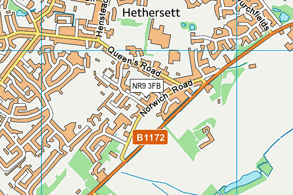 NR9 3FB map - OS VectorMap District (Ordnance Survey)