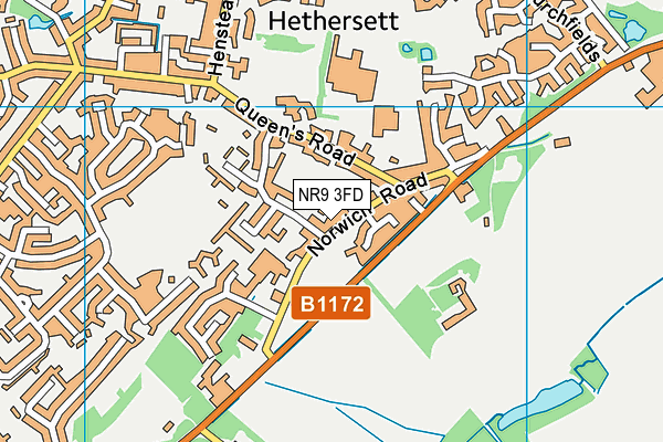 NR9 3FD map - OS VectorMap District (Ordnance Survey)