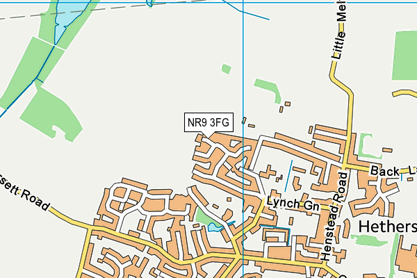 NR9 3FG map - OS VectorMap District (Ordnance Survey)