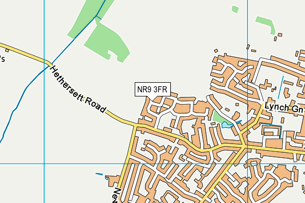 NR9 3FR map - OS VectorMap District (Ordnance Survey)