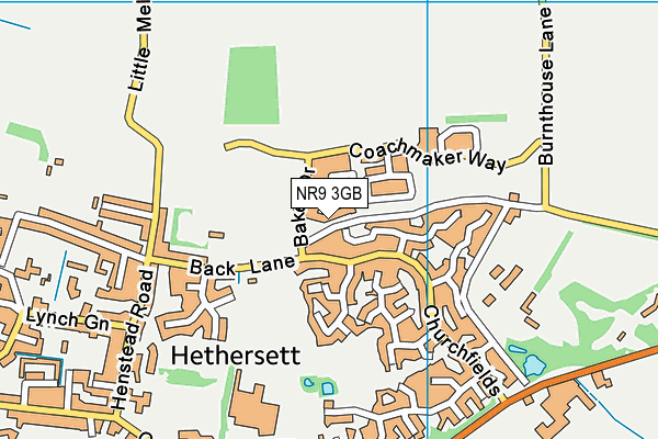 NR9 3GB map - OS VectorMap District (Ordnance Survey)