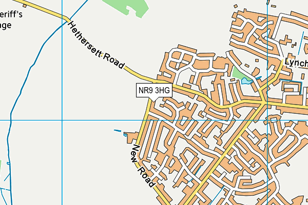 NR9 3HG map - OS VectorMap District (Ordnance Survey)