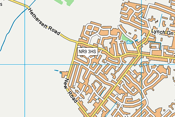 NR9 3HS map - OS VectorMap District (Ordnance Survey)