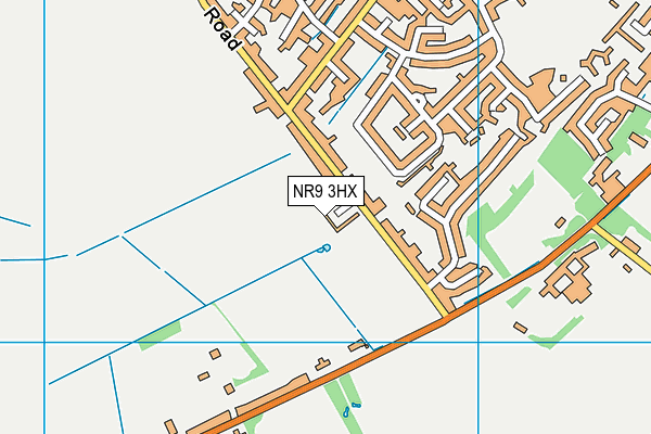 NR9 3HX map - OS VectorMap District (Ordnance Survey)