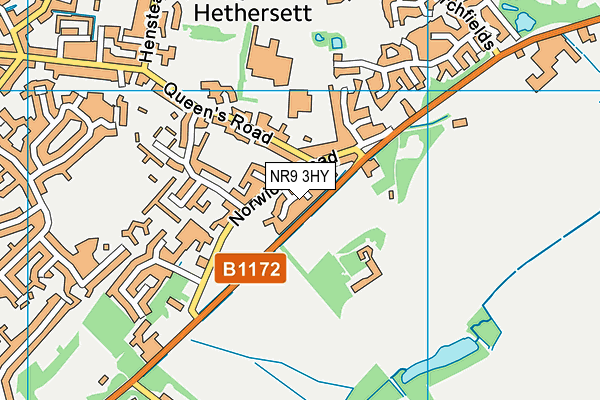 NR9 3HY map - OS VectorMap District (Ordnance Survey)