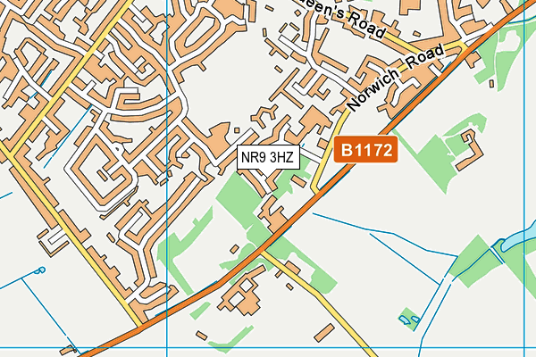NR9 3HZ map - OS VectorMap District (Ordnance Survey)