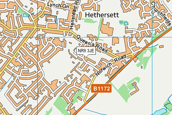NR9 3JE map - OS VectorMap District (Ordnance Survey)