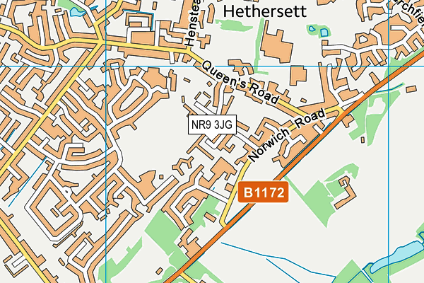 NR9 3JG map - OS VectorMap District (Ordnance Survey)