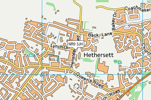 NR9 3JH map - OS VectorMap District (Ordnance Survey)