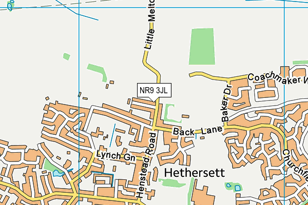 NR9 3JL map - OS VectorMap District (Ordnance Survey)