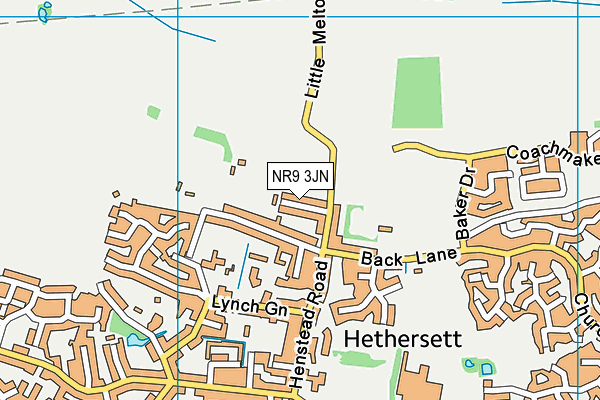 NR9 3JN map - OS VectorMap District (Ordnance Survey)