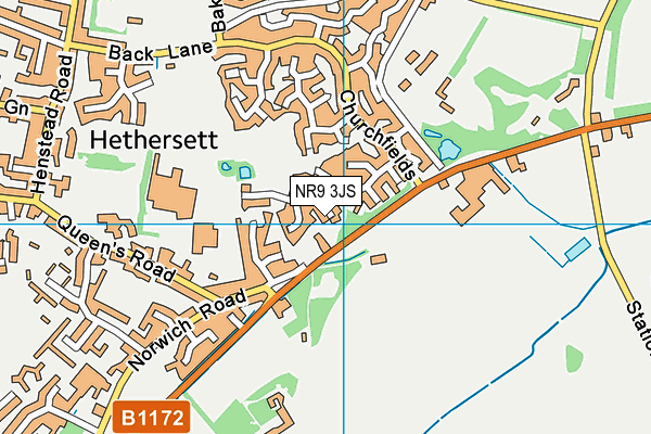 NR9 3JS map - OS VectorMap District (Ordnance Survey)