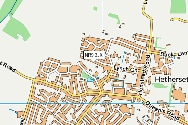 NR9 3JX map - OS VectorMap District (Ordnance Survey)