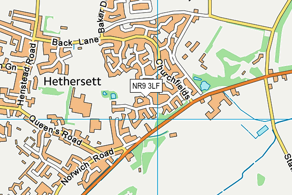 NR9 3LF map - OS VectorMap District (Ordnance Survey)