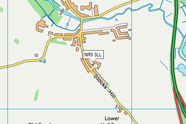 NR9 3LL map - OS VectorMap District (Ordnance Survey)