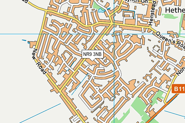 NR9 3NB map - OS VectorMap District (Ordnance Survey)