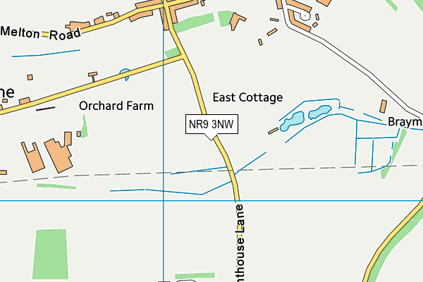 NR9 3NW map - OS VectorMap District (Ordnance Survey)
