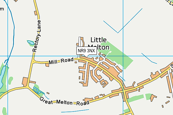 Little Melton Village Hall map (NR9 3NX) - OS VectorMap District (Ordnance Survey)