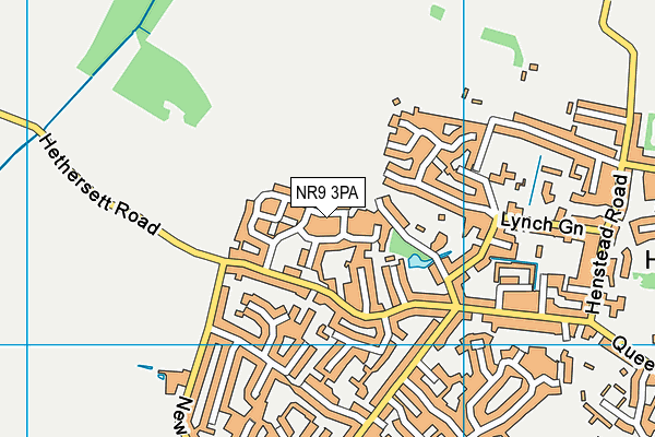 NR9 3PA map - OS VectorMap District (Ordnance Survey)