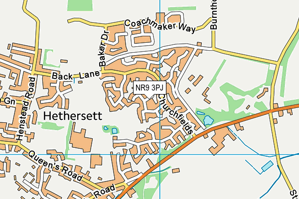 NR9 3PJ map - OS VectorMap District (Ordnance Survey)