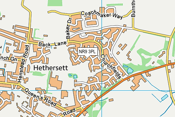 NR9 3PL map - OS VectorMap District (Ordnance Survey)