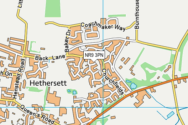NR9 3PN map - OS VectorMap District (Ordnance Survey)