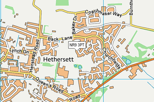 NR9 3PT map - OS VectorMap District (Ordnance Survey)